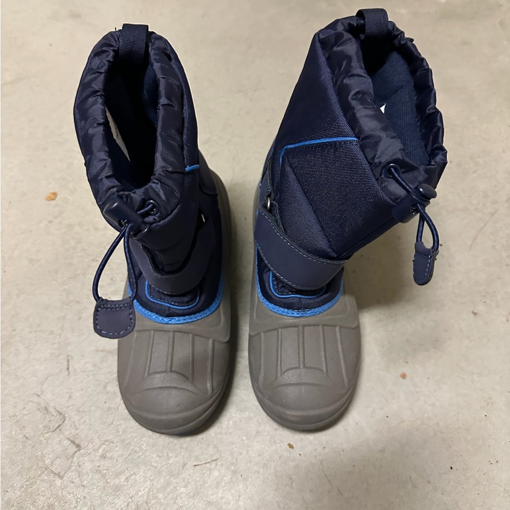 Kids Navy and Gray Winter Boots
